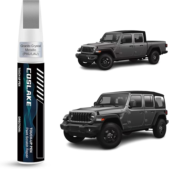 Car Touch Up Paint(Granite Crystal Metallic(PAU/LAU)) for Jeep, Car Paint Scratch Repair Kit, Quick & Easy Solution to Repair, 2 in 1 Scratch Remover Pen with Color-Matched