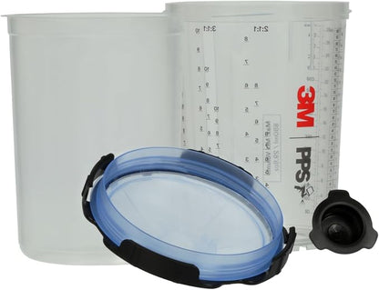 3M PPS 2.0 Spray Gun Cup, Lids and Liners Kit, 26325, Large, 28 Ounces, 125-Micron Filter, Use for Cars, Furniture, House and More, 1 Paint Cup, 50 Disposable Lids and Liners, 32 Sealing Plugs