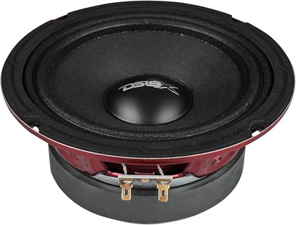 DS18 PRO-X6M Loudspeaker - 6.5", Midrange, Red Aluminum Bullet, 500W Max, 250W RMS, 4 Ohms - Premium Quality Audio Door Speakers for Car or Truck Stereo Sound System (1 Speaker)