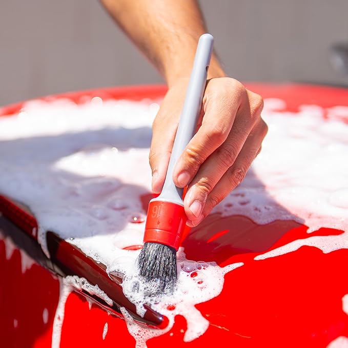 Chemical Guys All in the Details Exterior Detailing Brushes - 3-Piece Soft Scratch-Free Brushes for Wheels, Bumpers, Grilles, Badging & Tight Exterior Gaps on Cars, Trucks, SUVs & More