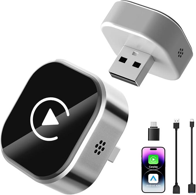 Wireless CarPlay & Android Auto Adapter: 2026 Upgraded Mini Plug & Play CarPlay Dongle - Convert Wired to Wireless - Fast Stable Connection, No Delay for for iOS 10+ & Android 11+, 2017+ Cars