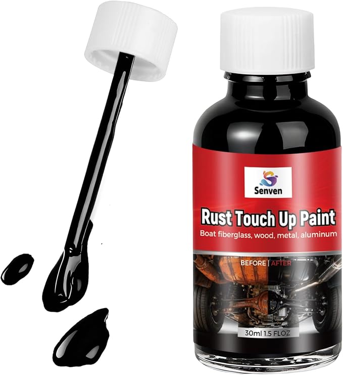 Rust Black Touch Up Paint, Multi Surface Acrylic Black Touch Up Paint Pen Scratch Repair for Rust Metal,Walls,Cabinets,Appliances,Wood,Door,Furniture,Enamel, High Temperature Heat Resistant, 1.5 Fl Oz