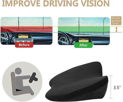 Livtribe Car Seat Cushion - Memory Foam Car Seat Pad - Sciatica & Lower Back Pain Relief - Car Seat Cushions for Driving - Road Trip Essentials for Drivers(Classic Black)