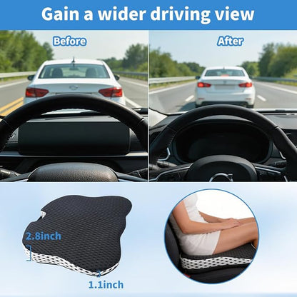 Car Seat Cushion for Long Driving Memory Foam Wedge Cushion for Back Pain & Tailbone Pain Relief Non Slip & Ergonomic Car Seat Pillow Pad, Universal Fit for Most Car Truck Office Chair & Wheelchair