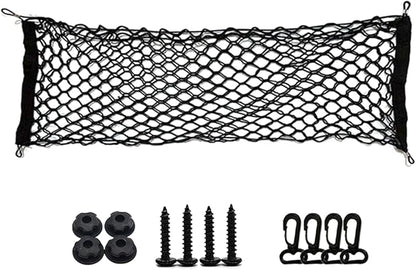 ZIMISI Car Cargo Net, Elastic Stretchable Car Trunk Cargo Storage Net with Hooks, Double-Layer Nylon Truck Organizer Mesh, Vehicle Interior Accessories for Most SUVs, Trucks (43.3x15.7 inch/110×40 cm)