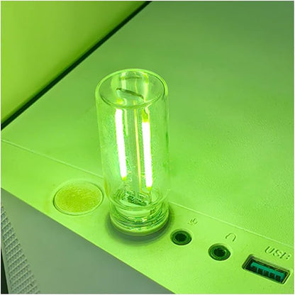 USB LED Car Interior Atmosphere Light, Portable Mini Ambient Light Retro Car Lamps, Plug-in USB Touch Control LED Night Light Auto Interface Charging Lamp for Cars Hallway Bedroom (Green)