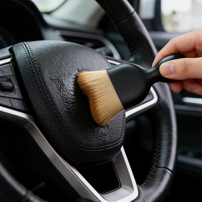 3PCS Car Detailing Brush Kit, Soft Vehicle Interior Detail Dusting Cleaning Brushes Set, Automotive Interior Dash Duster Cleaner Tool Kit, Universal for Most Vehicles