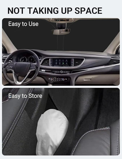 Proadsy 2026 Upgrade Front Windshield Sun Shade Foldable Sunshade Protector Custom Fit 2018-2024 Buick Enclave Accessories