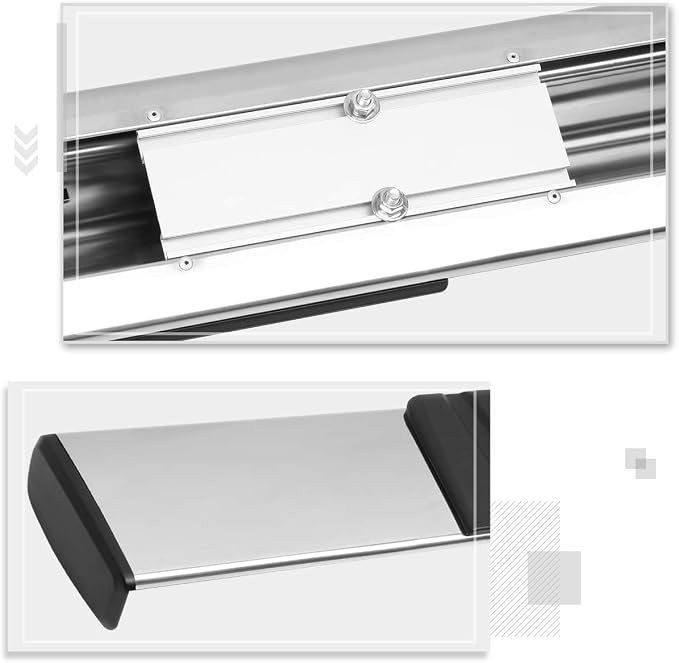 Pair of 6" Chrome Stainless Steel Running Boards Side Steps Nerf Bars Compatible with 07-19 Silverado Sierra Regular Cab