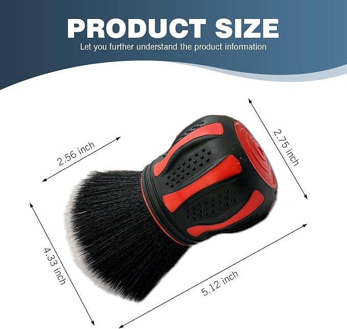 Car Detailing Brush, Multifunctional Soft Cleaning Brush for A/C Vents and Seat Gaps, Non-Slip Handle Ball-Shaped Multi-Function Cleaning Tool with Storage Rack, for Most Cars (Red)