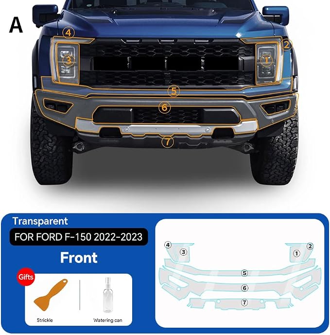 for Ford F-150 2022-2026 TPU PPF Paint Protective Film Custom Fit Clear Coating Paint Protection Film, Scratch Resistant & Self Healing Armor Shield Guard Finishing Accessories for Front