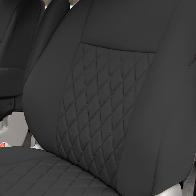 FH Group Custom Fit Car Seat Covers Specifically Made for 2011-2020 Toyota Sienna 7 Seater with Ultraflex Neoprene Water Resistant Automotive Seat Covers - 2nd Row Black