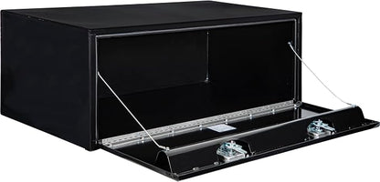 Buyers Products 1708310 Black Steel Underbody Truck Tool Box – 18 x 24 x 48 Inch - Truck Bed & Underbelly RV Storage Box, Locking T-Latch, Weather-Resistant, Heavy-Duty Flatbed Job Box, Made in USA