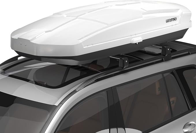 26 Cu Ft Cargo Box, Hard Shell Roof Cargo Carrier with Security Keys, 87.20" x 38.19" x 17.36" Roof Box, Dual-Sided Opening, Tool-Free Install, White