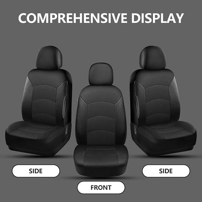 HChengkikz Car Seat Covers Front Seat, Waterproof Neoprene Seat Covers, Airbag Compatible, Universal Fit Most Sedans, SUVs, Trucks (Black)