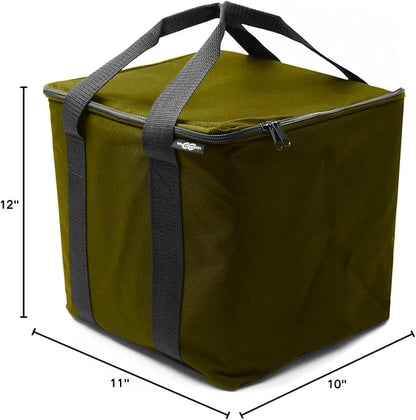 Thermal Cooler for Car Trunk – Insulated Bag for Camping, Road Trips, Groceries, Leak-Resistant, Fits Modular Organizers – Military Green