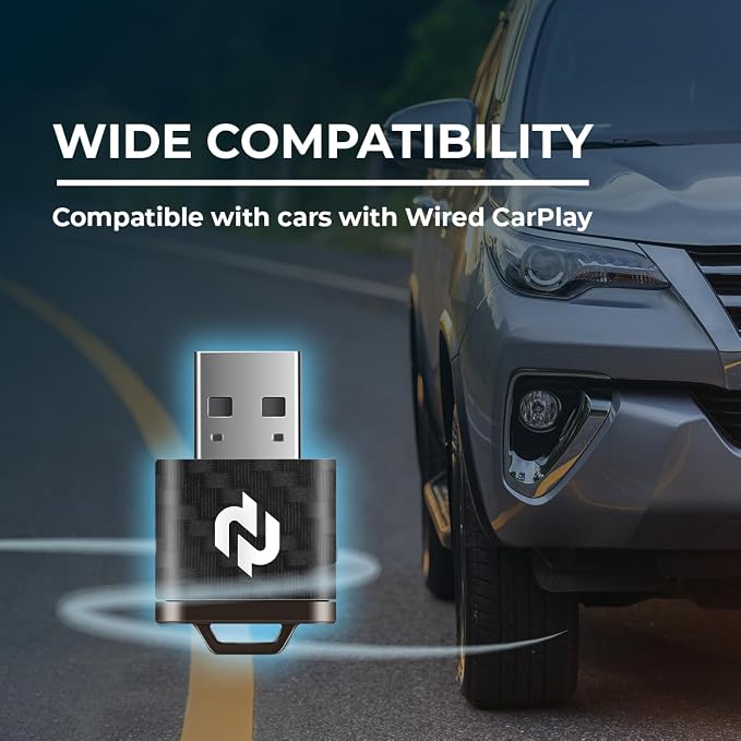 N Wireless CarPlay Adapter Upgrade – Faster & More Stable Wireless Apple CarPlay for Wired CarPlay Vehicles, 5GHz WiFi Performance, Plug & Play USB Dongle, Quick Pairing