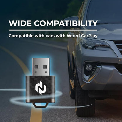 N Wireless CarPlay Adapter Upgrade – Faster & More Stable Wireless Apple CarPlay for Wired CarPlay Vehicles, 5GHz WiFi Performance, Plug & Play USB Dongle, Quick Pairing