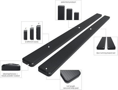 APS Wheel to Wheel Running Boards 5 inches Compatible with Ram 1500 2009-2018 Crew Cab 5.5ft Short Bed & Ram 2500 3500 2010-2026 (Nerf Bars Side Steps Side Bars)