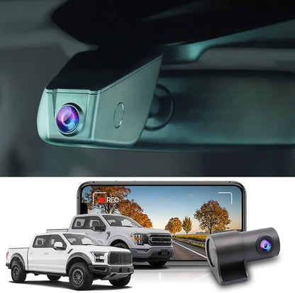 Fitcamx Front 2K Rear 1080P Dash Cam for 2021-2025 Ford F150 F250 Limited XLT XL Raptor Lariat Platinum King Ranch Tremor, OEM Look, Dual HD Video, Loop Recording WiFi, G-Sensor, Easy to Use, 64GB