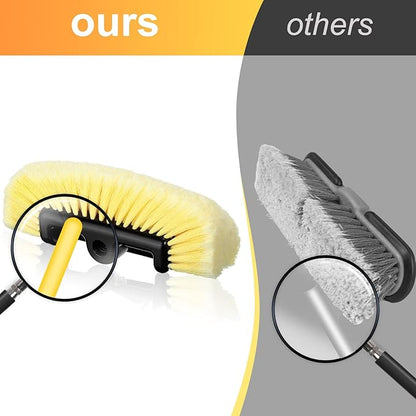 Tanlade 2 Pcs Car Wash Brush Head with Soft Detailing Bristle Flow Through Car Cleaning Brush Exterior Wash Equipment for Auto Truck RV Boat Camper(12 Inch,Yellow)