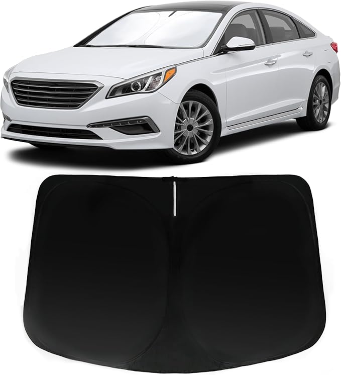 Windshield Sun Shade for Hyundai Sonata 2014-2019, Car Front Window Sunshade with 240T Sun Visor Protector Blocks UV Rays Heat Sun Shield Accessories