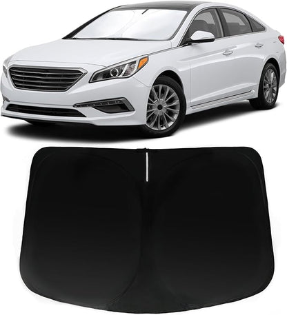 Windshield Sun Shade for Hyundai Sonata 2014-2019, Car Front Window Sunshade with 240T Sun Visor Protector Blocks UV Rays Heat Sun Shield Accessories
