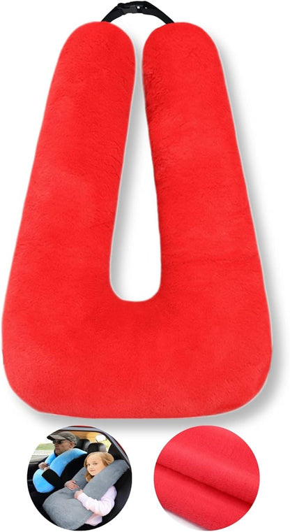 FHSGGP Travel Pillow Car Pillow Kid Car Sleeping The Sleeping Aid for Adults and Kids on Road Trips Kids Travel Pillow Red