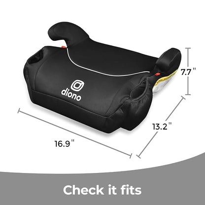 Diono Solana, No Latch, Pack of 2 Backless Booster Car Seats, Lightweight, Machine Washable Covers, Cup Holders, Black