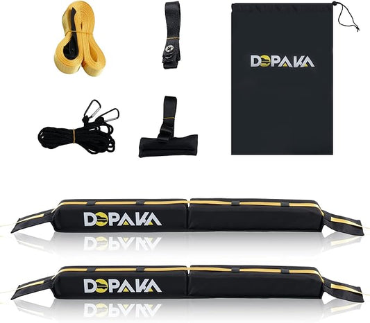 Kayak Roof Racks,Soft Roof Rack Pads,Universal Car Roof Rack for Surfboard/Ski/Kayak Paddle Board/Luggage Carrier System Include 2 Tie Down Straps,2 Tie Down Rope,2 Quick Loop Strap,and Storage Bag