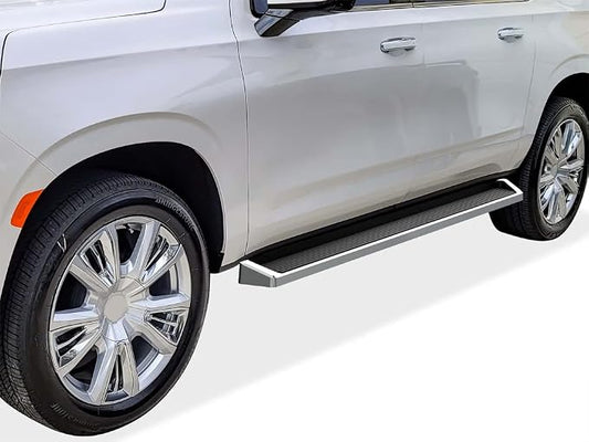 APS Running Boards (Nerf Bars Side Steps Step Bars) Compatible with Chevy Suburban 2021-2026 (Silver Running Board Style)
