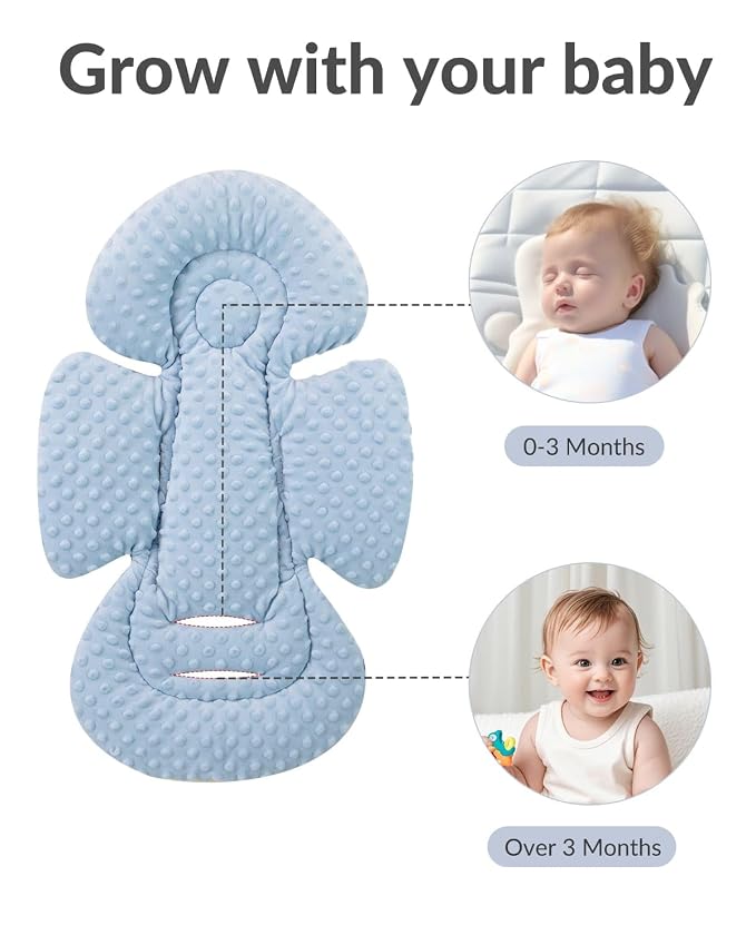 Generic Infant Insert Compatible with Mamaroo Swing & Graco Swing and Infant Car Seat, Newborn Insert Baby Head Body Support, Reversible Design, Breathable Soft Fabric, 1Pcs - Dots, Dark Blue