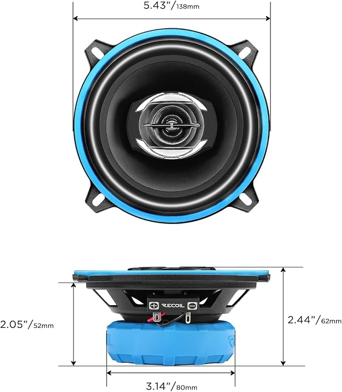 RECOIL RCX525 Echo Series 5.25-Inch Car Audio Coaxial Speaker System
