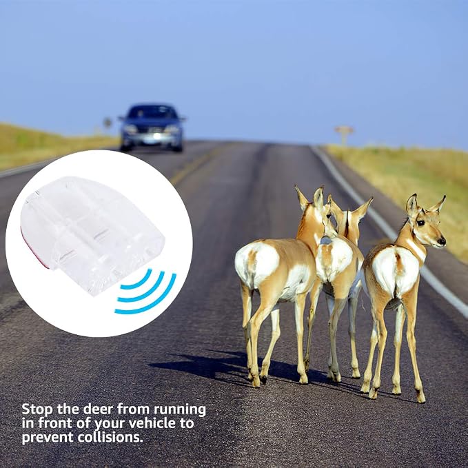4 Pcs Car Deer Whistle, Save A Deer Whistles Deer Warning Devices Units for RVs Vehicles Motorcycles, Dual Construction Automotive Safety Kits Gifts with Extra Tapes - Transparent