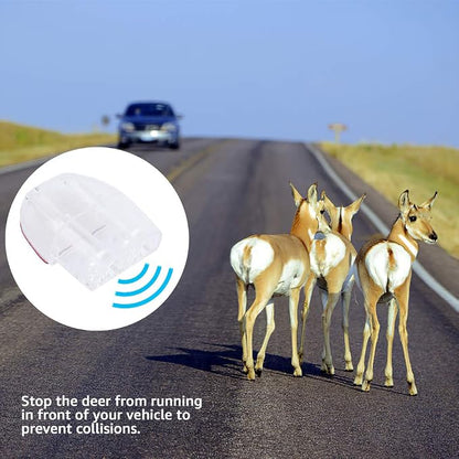 4 Pcs Car Deer Whistle, Save A Deer Whistles Deer Warning Devices Units for RVs Vehicles Motorcycles, Dual Construction Automotive Safety Kits Gifts with Extra Tapes - Transparent