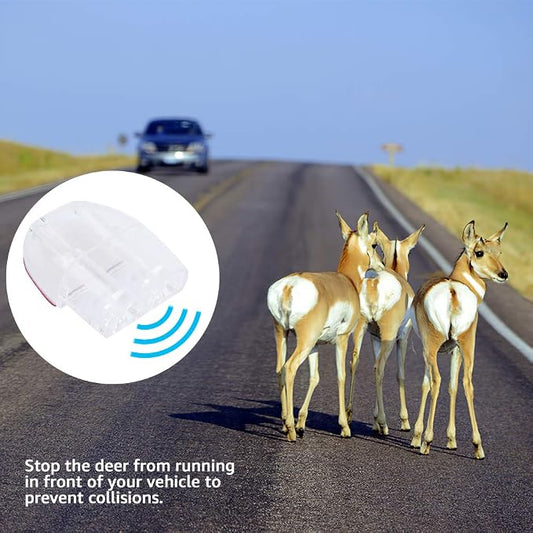 4 Pcs Car Deer Whistle, Save A Deer Whistles Deer Warning Devices Units for RVs Vehicles Motorcycles, Dual Construction Automotive Safety Kits Gifts with Extra Tapes - Transparent