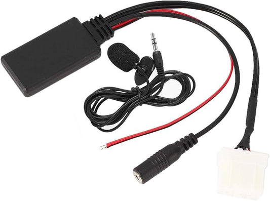 KIMISS Bluetooth 5.0 Car Adapter with Microphone, for Mazda 2 3 5 6 RX8, AUX-in Cable for Hands-Free Calling & Music Streaming, Wireless Audio Receiver