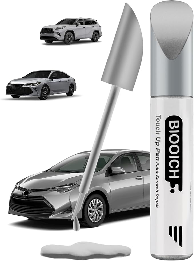 Touch Up Paint Pen Exact Color Match Car Chip and Scratch Repair (for Toyota, Silver Sky Metallic(1D6))