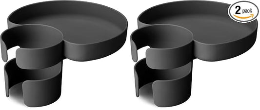 Munchkin® Carseat Tray - Toddler Travel & Road Trip Accessory for Mess-Free Snacking in The Car, Grey (Pack of 2)