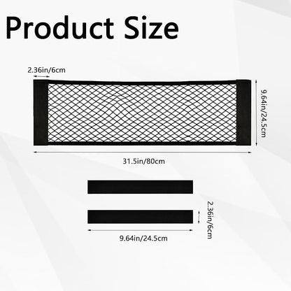 2PCS Car Cargo Net with Adhesive Tape,Storage Mesh Pocket(9.8×31.4in)