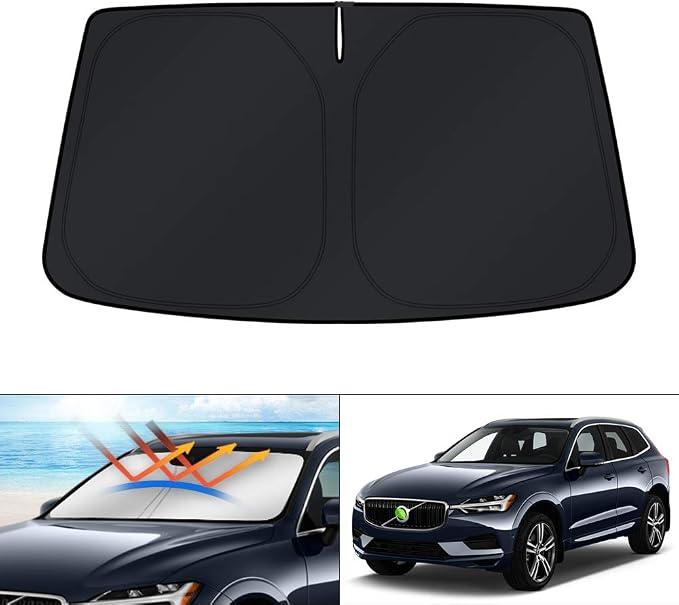 KUST Custom Fit Windshield Sun Shade for 2018-2025 2026 Volvo XC60 Accessories Sunshade Window Sun Visor Protector Foldable Blocks UV Rays Keep Your Car Cooler