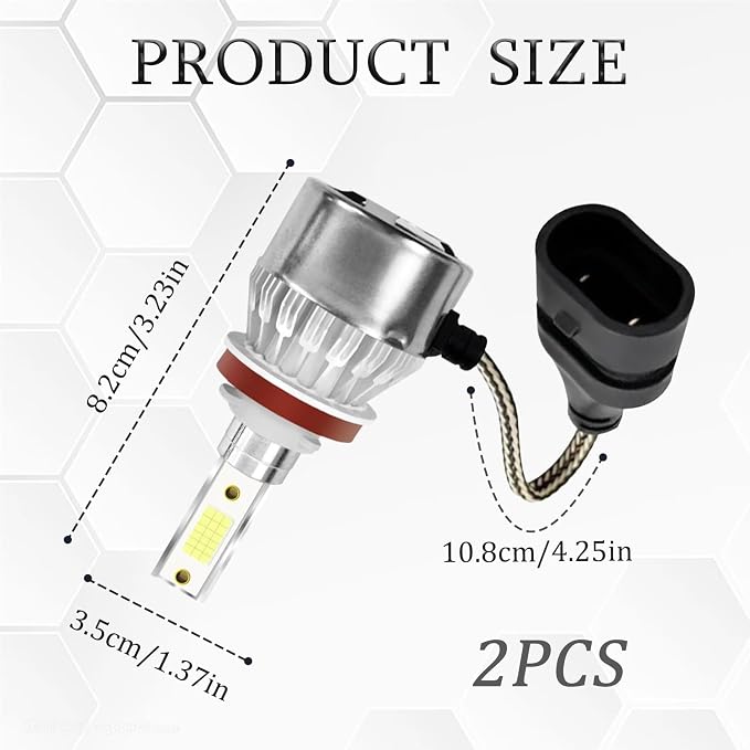 vvag 2PCS 9005/HB3 LED Bulbs for Automotive, 3800LM 6000K Car LED Headlight Bulb, Universal High Beam and Low Beam Car Accessories, Plug & Play Headlights for Most Cars Trucks SUVs