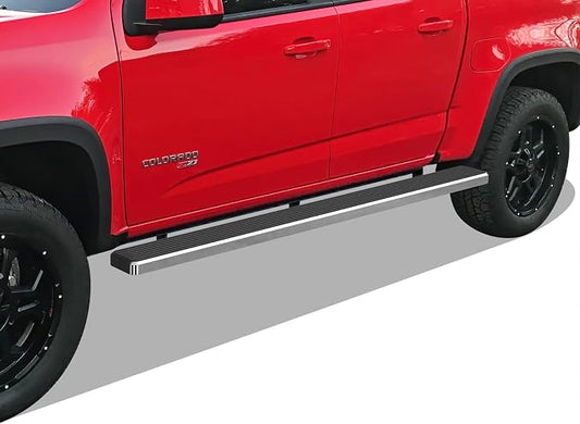 APS Running Boards (Side Bars Side Steps Step Bars) Compatible with Chevy Colorado GMC Canyon 2015-2026 Crew Cab 5ft Bed (Silver 6in Wheel to Wheel 304 Stainless Steel)