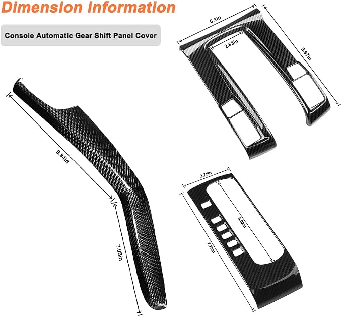 Center Console auto Shift Panel Cover Compatible with Honda Civic 10th Generation 2016 2017 2019 2020 2021 Sedan ABS Carbon Fiber Trim Cover kit (for Left Steering Wheel)