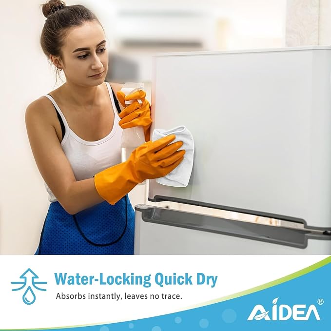 AIDEA Microfiber Cleaning Cloth White-600PK, Soft Microfiber Towels for Cars, Absorbent Cleaning Rags, Lint-Free Streak-Free Wash Cloths for House, Kitchen, Window,11.5"×11.5"