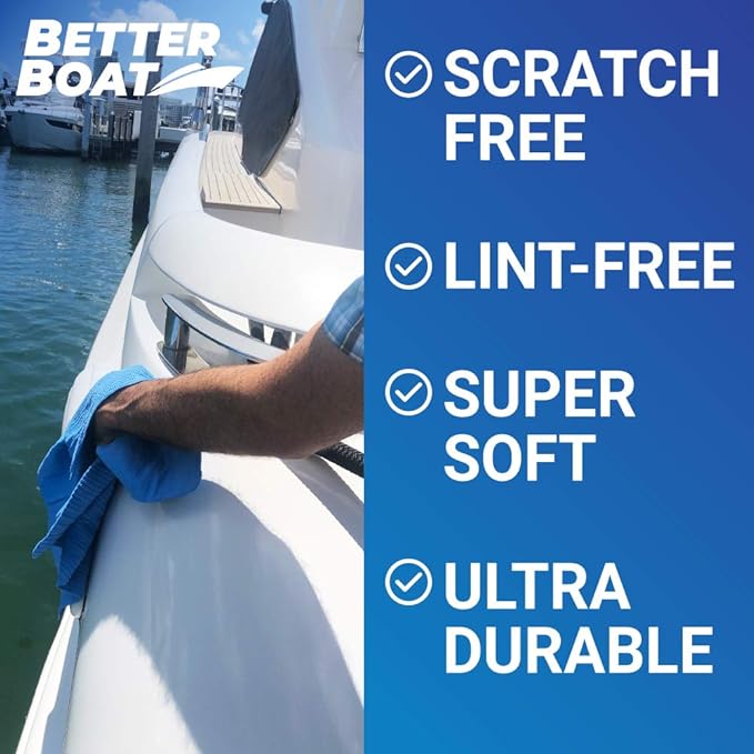 Super Absorbent Towels, Synthetic Chamois Cloth for Car and Boat Drying, Smooth Cooling Towel, Marine Grade Cleaning Supplies, PVA Shammy Wash 2 Pack