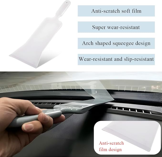 Yourkar 2 PCS Car Paddle Bulldozer Squeegee, Long Handle Window Tint Film Installation Tools, Paddle Bulldozer Scraper for Car Front Rear Windows Glass Cleaning, Car Accessories