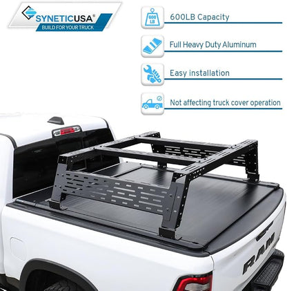 Syneticusa ER Power Retract Hard Tonneau Cover with Rack Kit Fits 2004-2026 Ford F-150 6’7” (78.9”) Truck Bed Off Road Overlanding Retractable