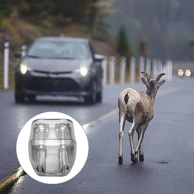6 Pack Car Deer Warning Whistle Devices, ABS Self-Adhesive Automotive Deer Whistles for Car, Deers Alarm Road Safet-y Horn Device Animal Alert Whistle for Vehicles, Motorcycles(COLOR:Transparent)