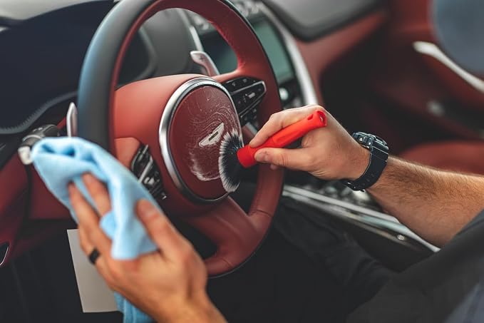 Detail Factory - TriGrip Ultra-Soft Detailing Brush Set - Scratch-Free Cleaning for Exterior, Interior Panels, Emblems, Badges, Gauges, Infotainment Screen - Black Ice